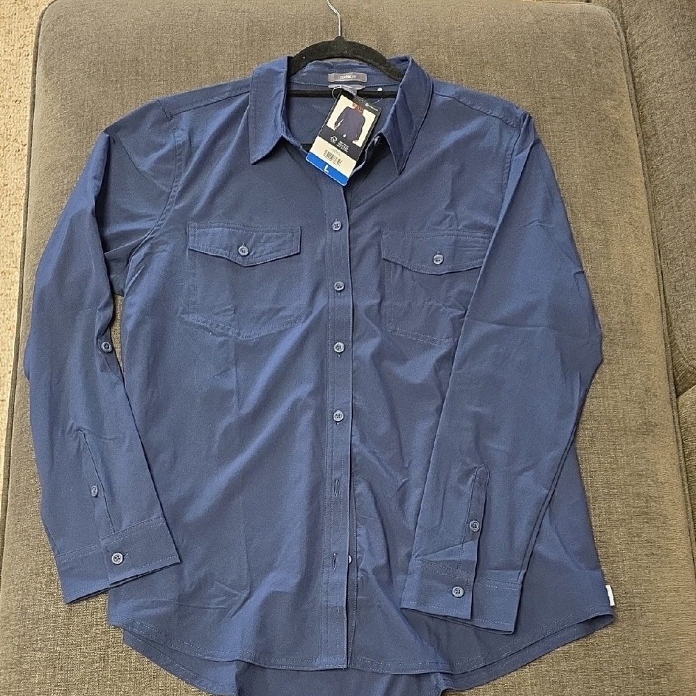 Eddie Bauer Navy Casual Button-Down Shirt